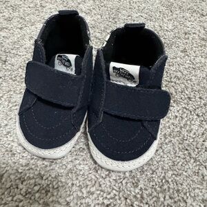 Vans Kids Navy and White Crib Sneakers